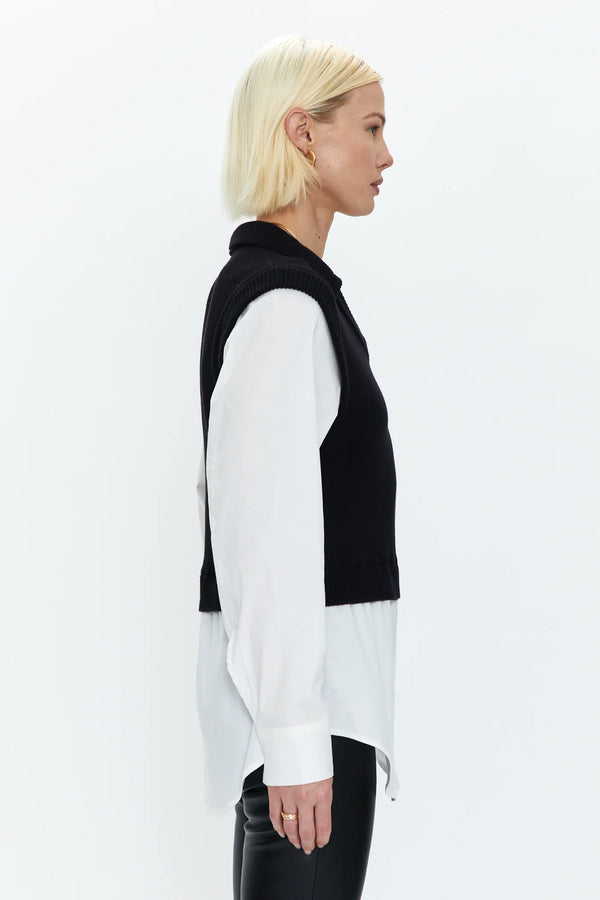 Sofia Layered Sweater Vest Blouse
