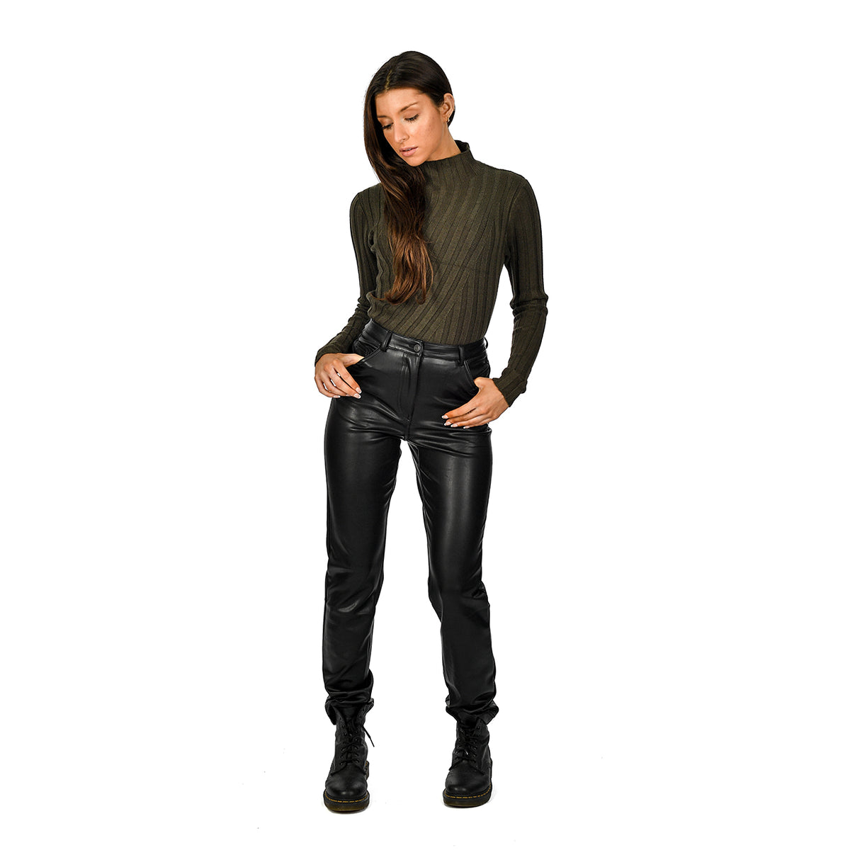 RD STYLE Faux Leather Legging