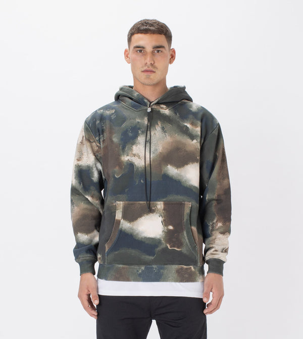 LOWGO HOOD SWEAT | WASHED CAMO