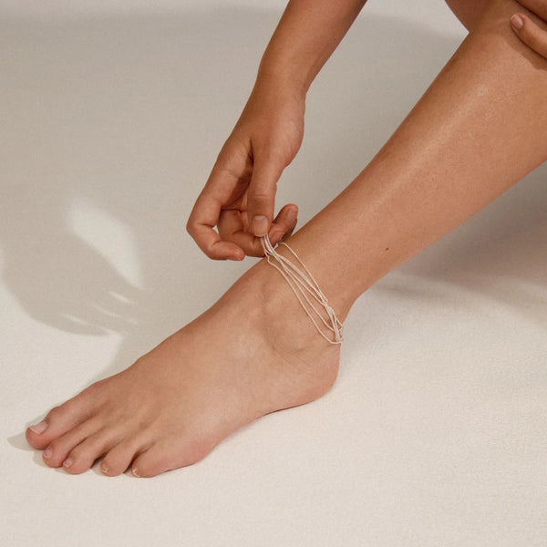 PAUSE RECYCLED ANKLE CHAIN I Silver