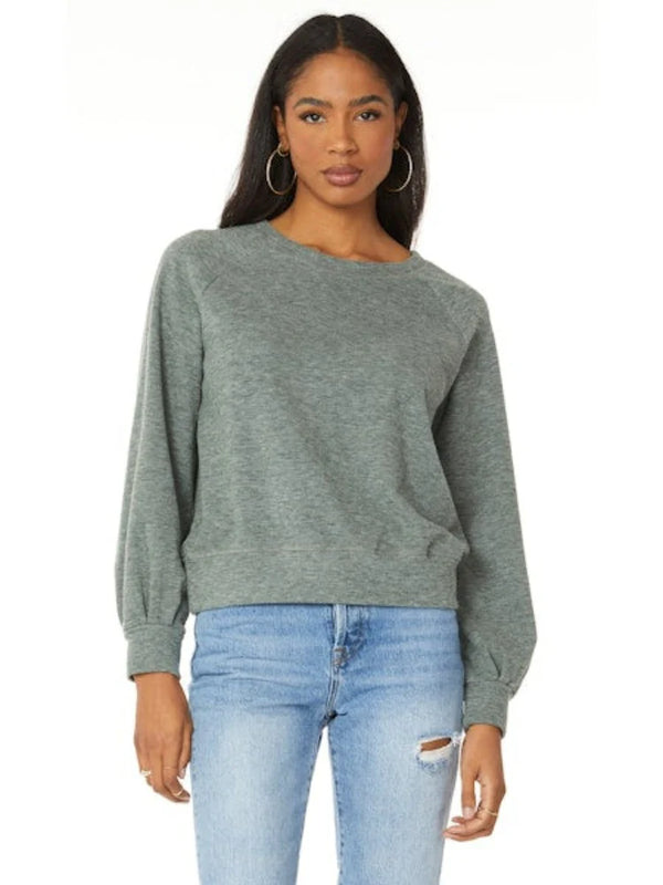 Pleat Sleeve Crewneck Sweatshirt