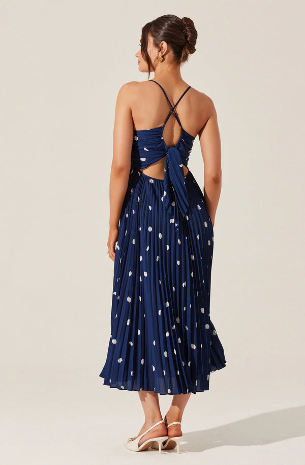 Blythe Midi Dress I Navy Polka Dot
