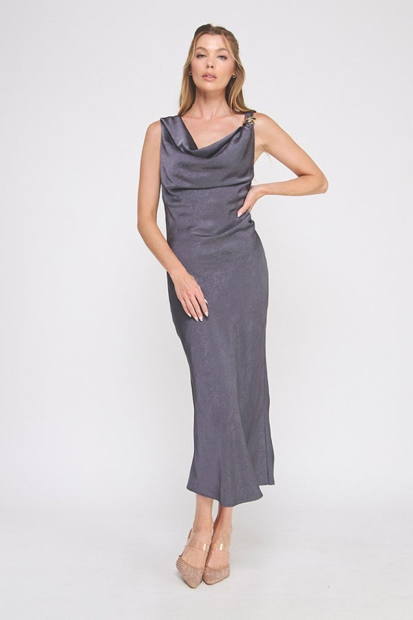 Dara Draped Midi Dress I Midnight PRE ORDER