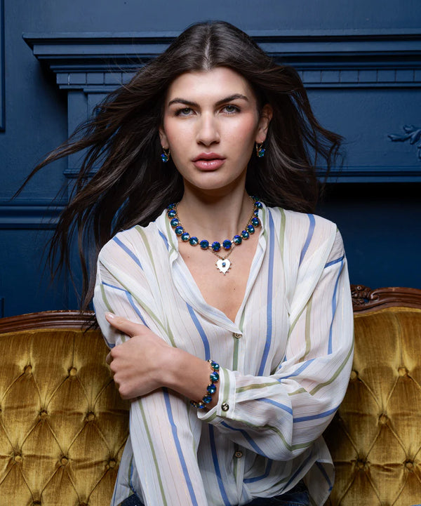 Heart - Felt Necklace I Crystal