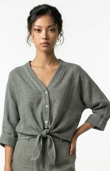 Tara Tie Top I Olive