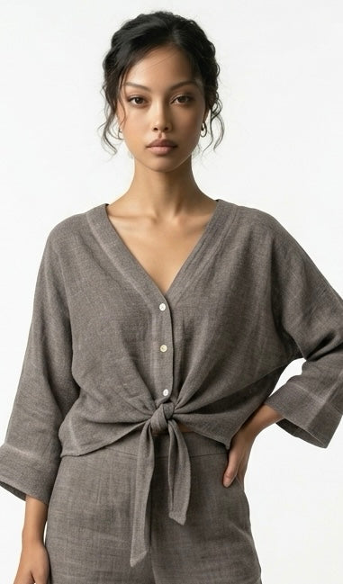 Tara Tie Top I Brown