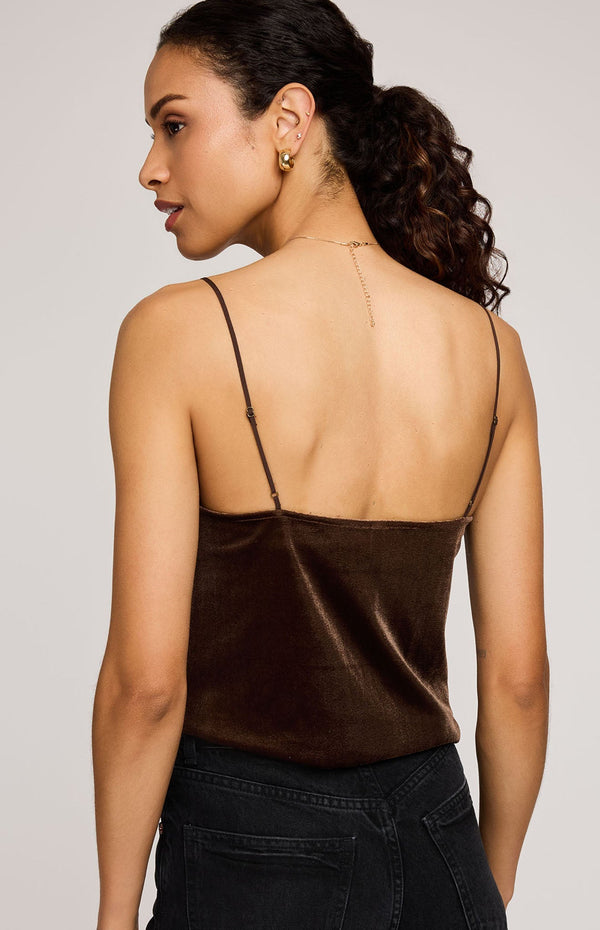 Sofie Velvet Tank I Brown