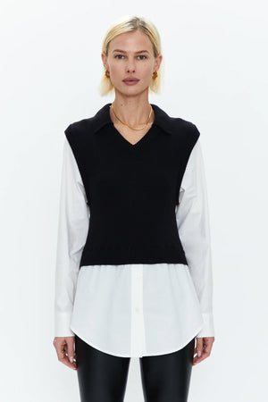 Sofia Layered Sweater Vest Blouse
