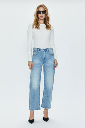 Lexi Mid Rise Bowed Straight Pant