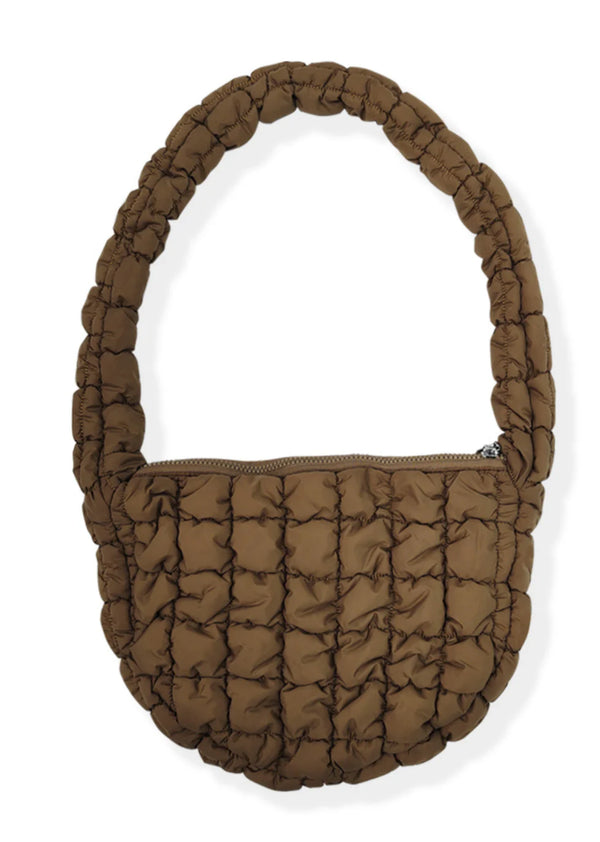 Lyla & Luxe Small Quilted Bag I Brown