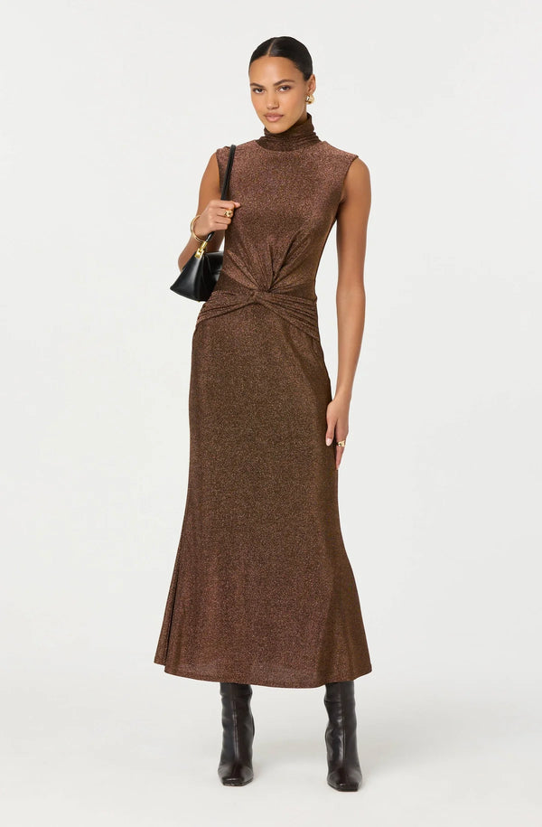 Riana Metallic Twist Front Dress