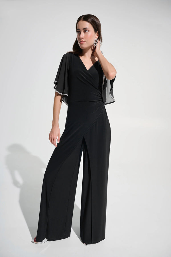 Jasmine Wrap Jumpsuit I Black - PRE ORDER