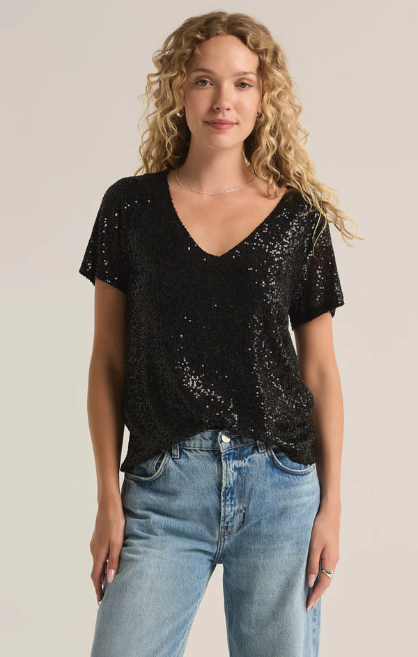 MarbelIa Sequin top I Black