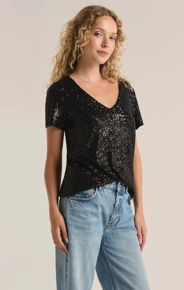 MarbelIa Sequin top I Black