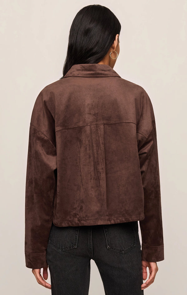 All Day Cropped Faux Suede Jacket
