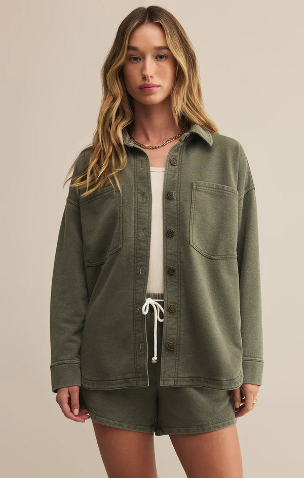 All Day Knit Denim Jacket I Hunter Green