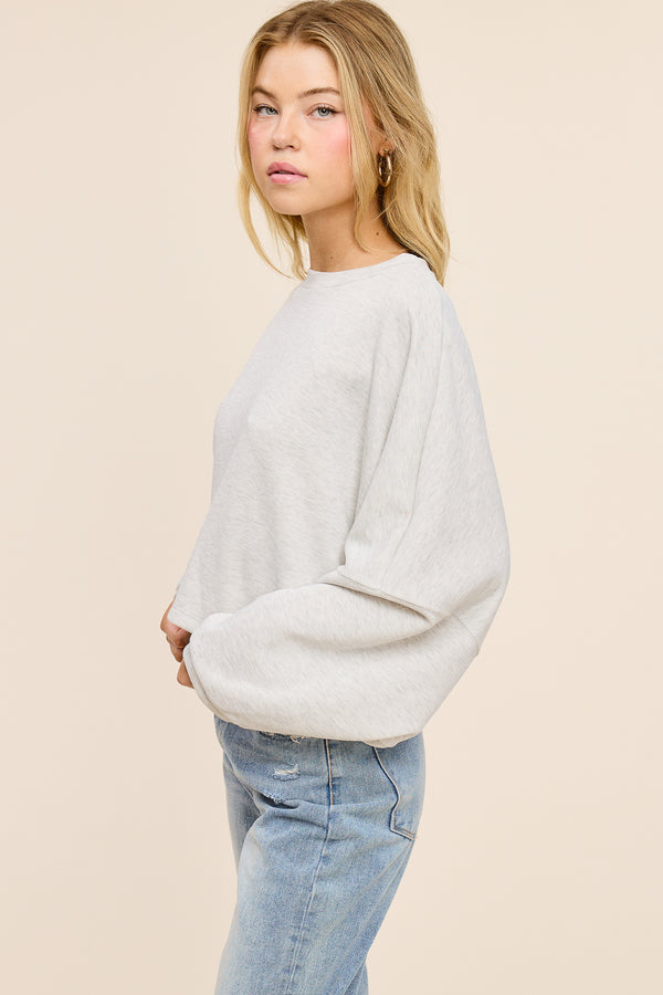 Long Sleeve Dolman Pullover I Ash Grey