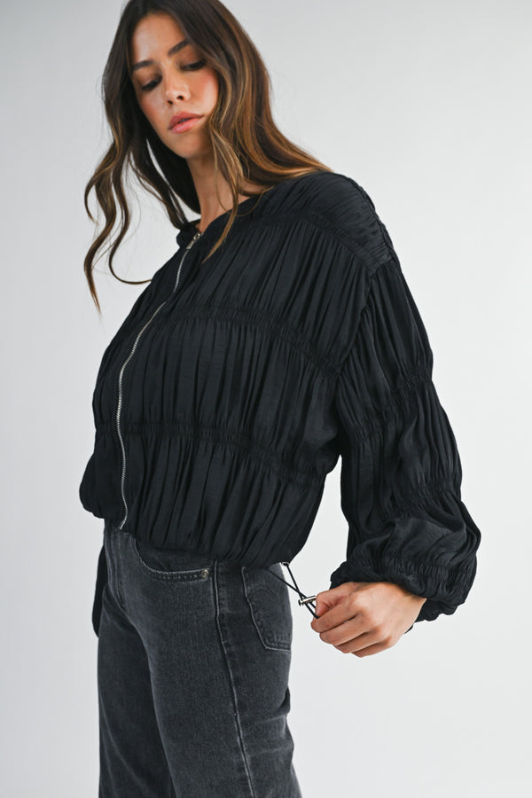 Shyla Pleated Blouse Jacket