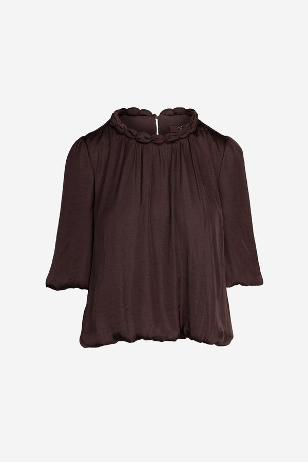 Aero Billow Blouse I Chocolate