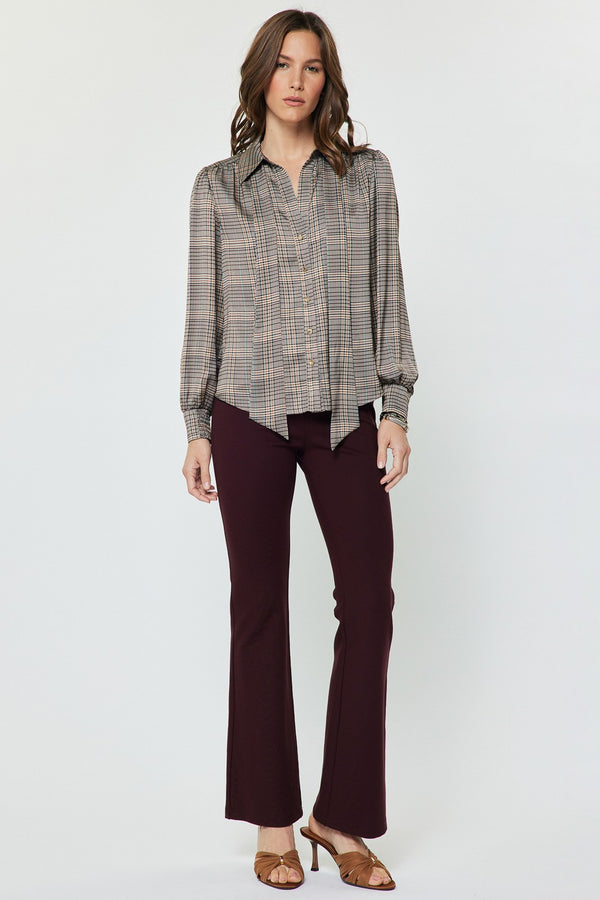 Tara Tie Blouse I Plaid
