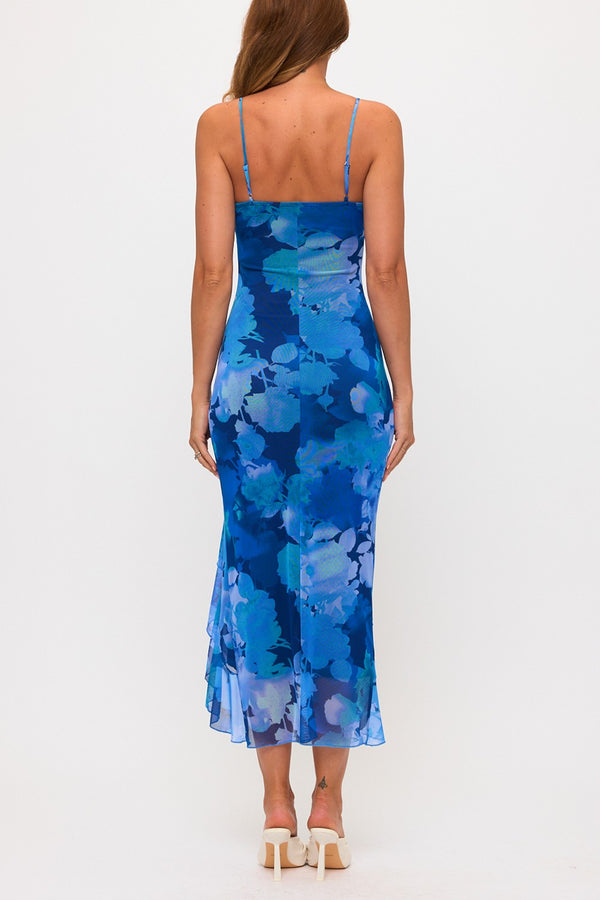 Blue Garden Mesh Dress - Pre Order