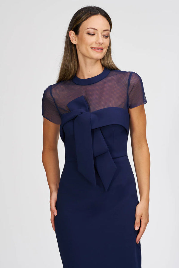 Roselle Bow Cocktail Dress I Navy