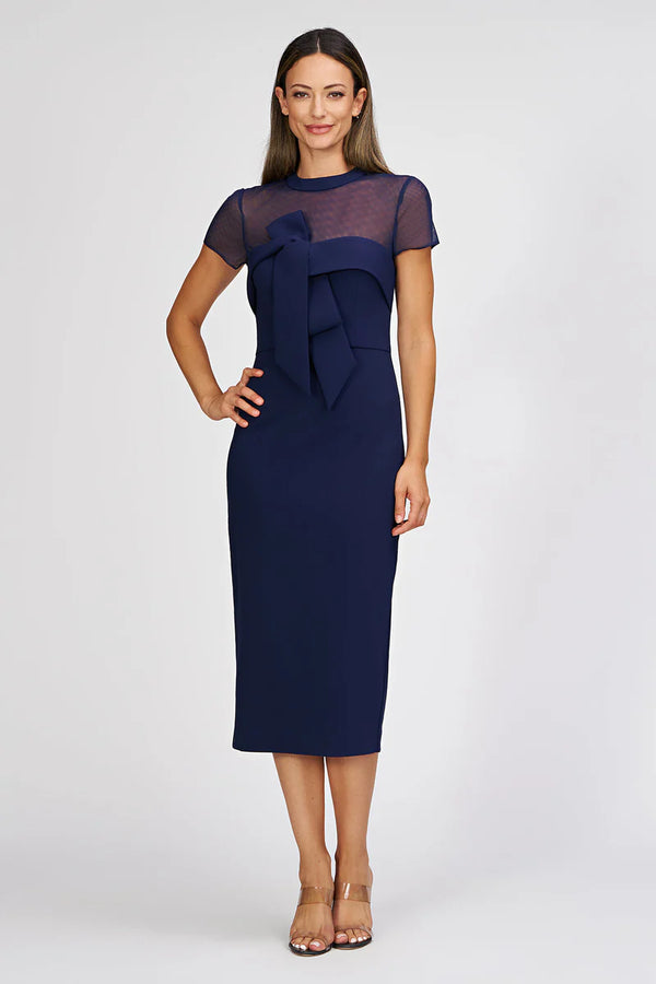 Roselle Bow Cocktail Dress I Navy