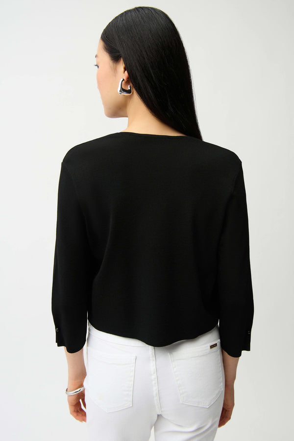 Pearl detail knit cover-up | Black