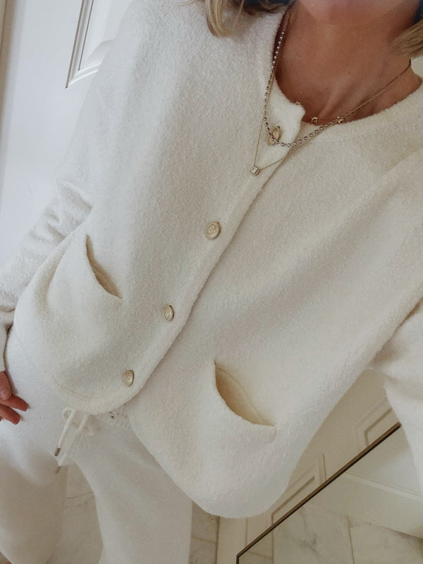 Boucle Button Up Cardigan