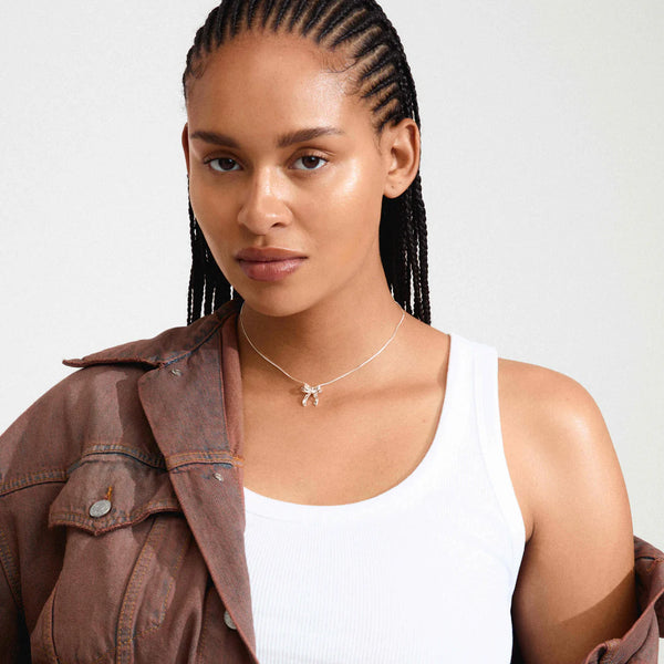Cassian Bow Necklace I Silver Plated