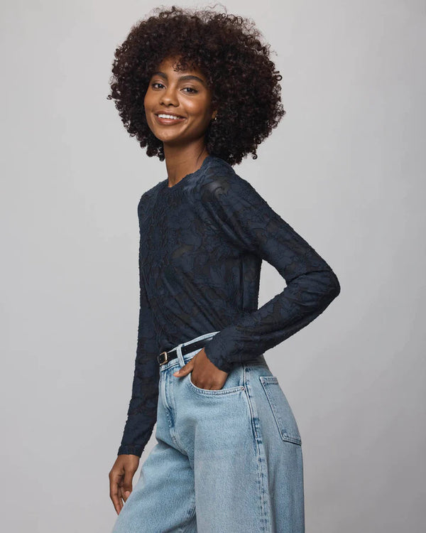 Cecelia Burnout Long Sleeve I Navy
