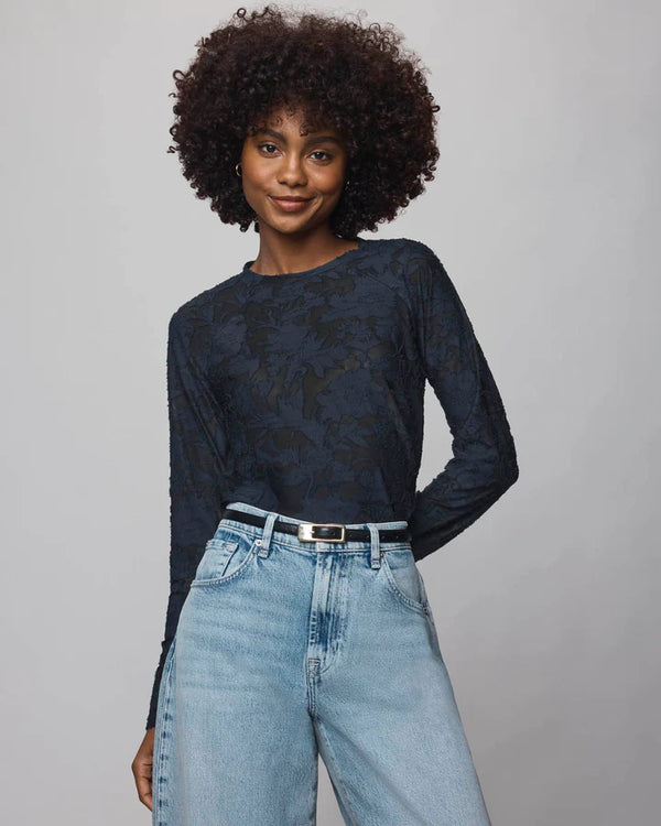 Cecelia Burnout Long Sleeve I Navy