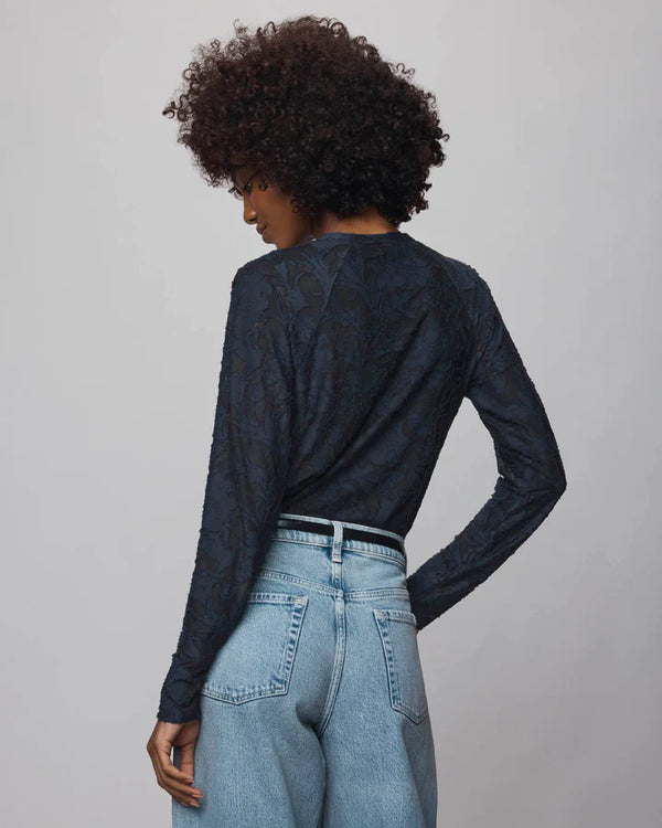 Cecelia Burnout Long Sleeve I Navy