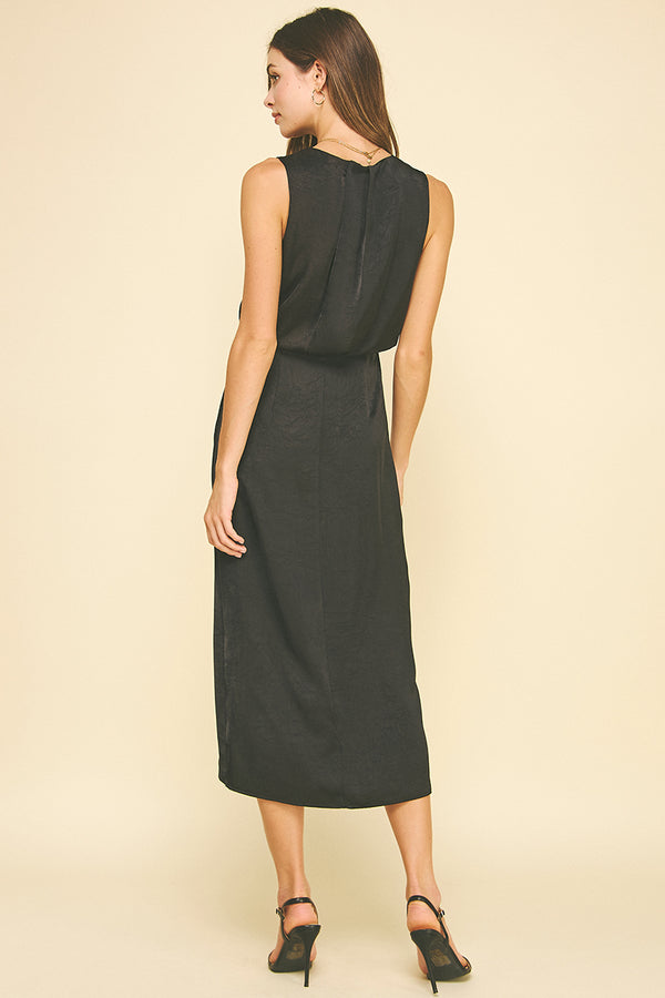 Sienna Side Slit Midi Dress I Black PRE ORDER