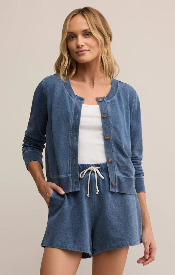 Daily Knit Denim Cardigan I Vintage Indigo