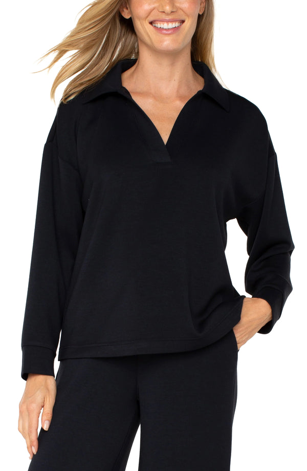 Phoenix Pullover with Collar I Black