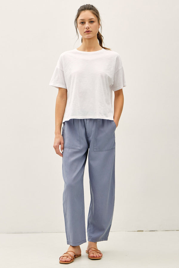 Cotton Slub Boxy Tee I White