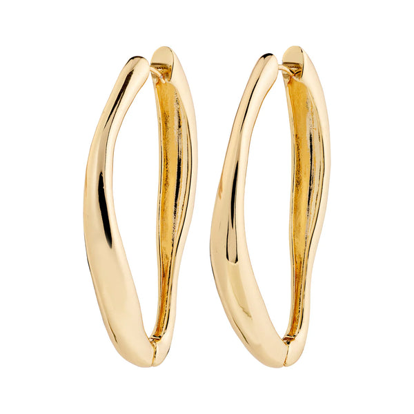 Dune Oval Hoop Earrings I Gold Plated