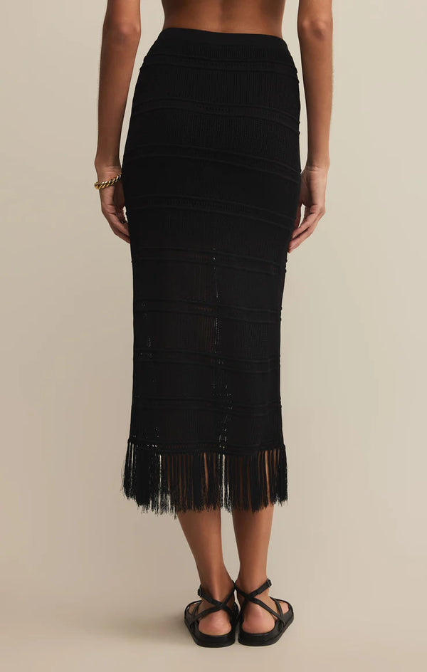 Flynn Crochet Midi Skirt I Black