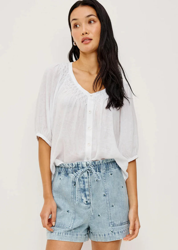 Foster Denim Shorts I Ivory Carnations