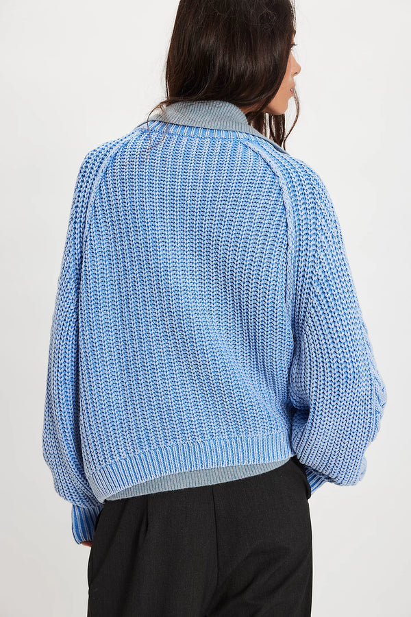 Frankie Cable Knit Sweater I Blue
