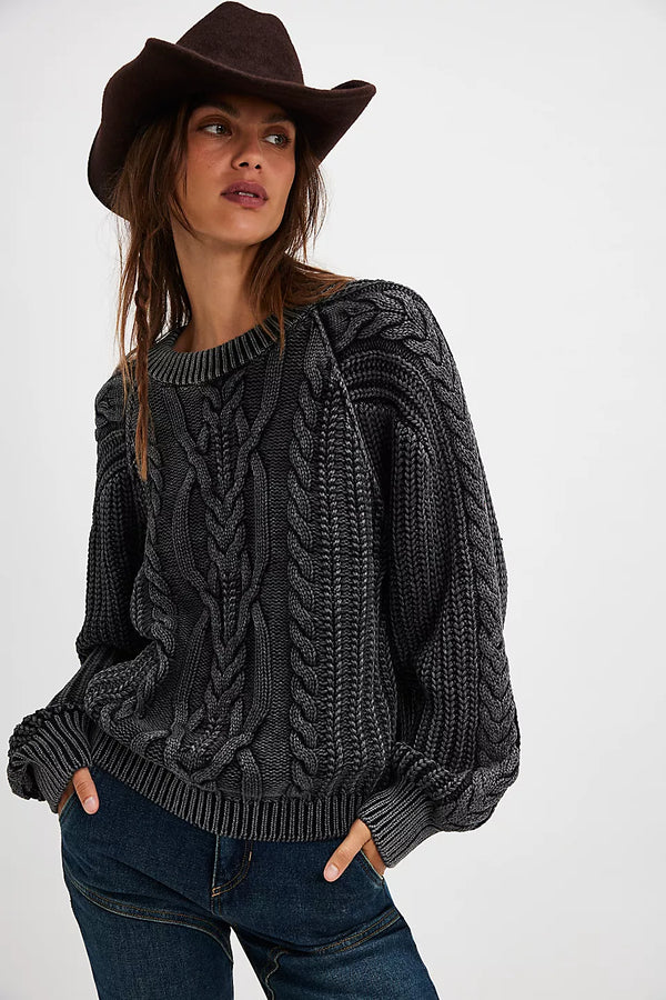 Frankie Cable Knit Sweater I Black PRE ORDER