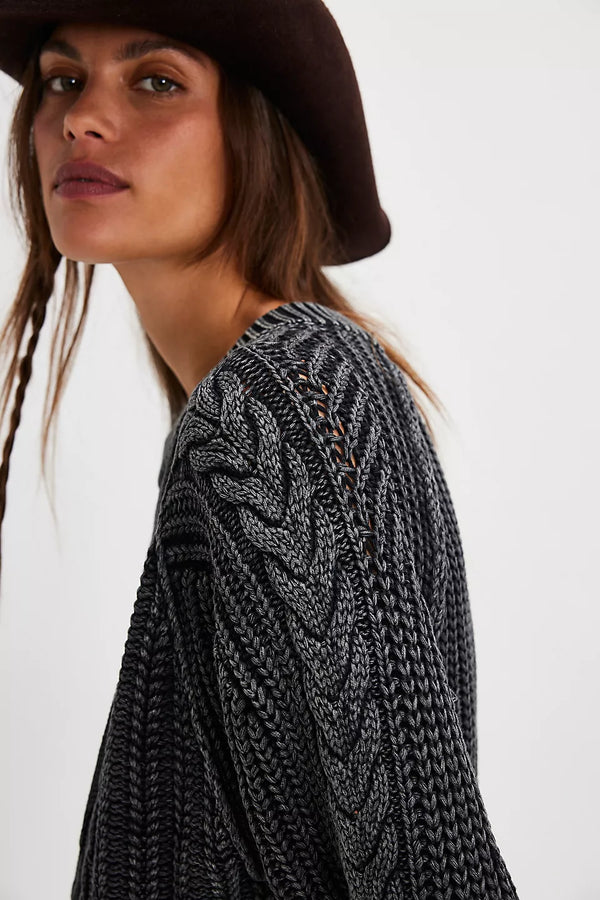 Frankie Cable Knit Sweater I Black PRE ORDER