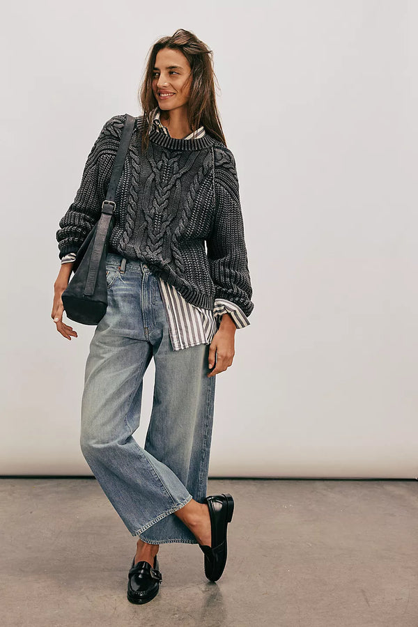 Frankie Cable Knit Sweater I Black PRE ORDER