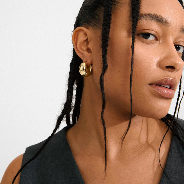 Free Chunky Hoop Earrings I Gold Plated
