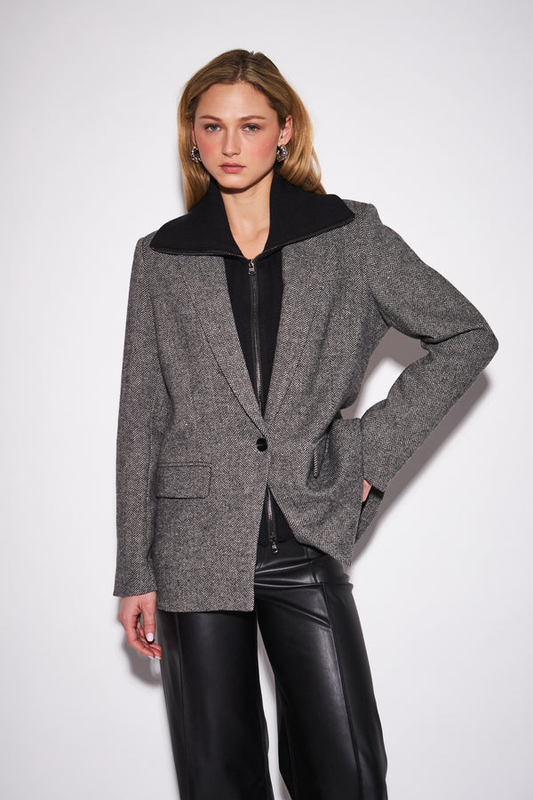 Hayes 2-in-1 Blazer I Herringbone