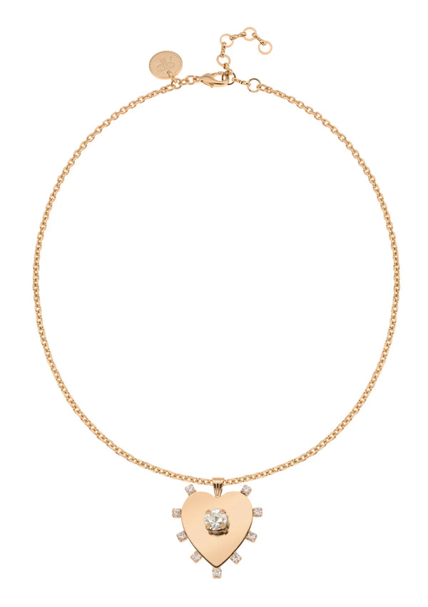 Heart - Felt Necklace I Crystal