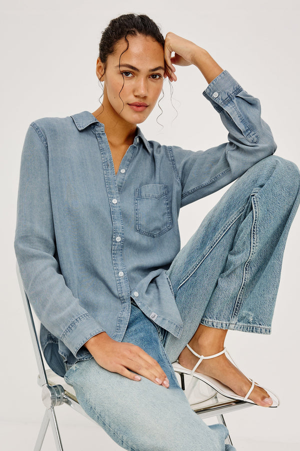 Ingrid Button Down Shirt I Med Vintage Cloud Wash
