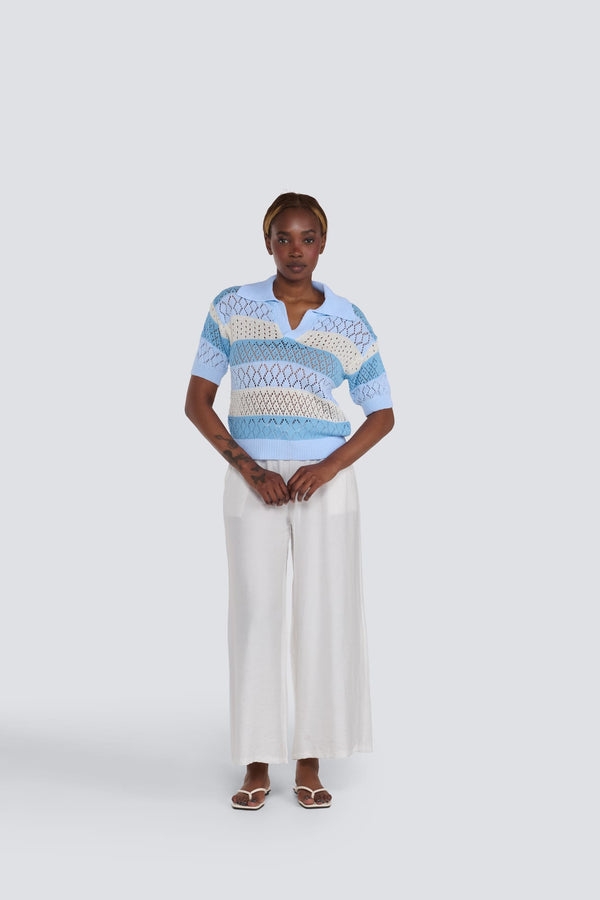Relaxed Drawstring Pant I White