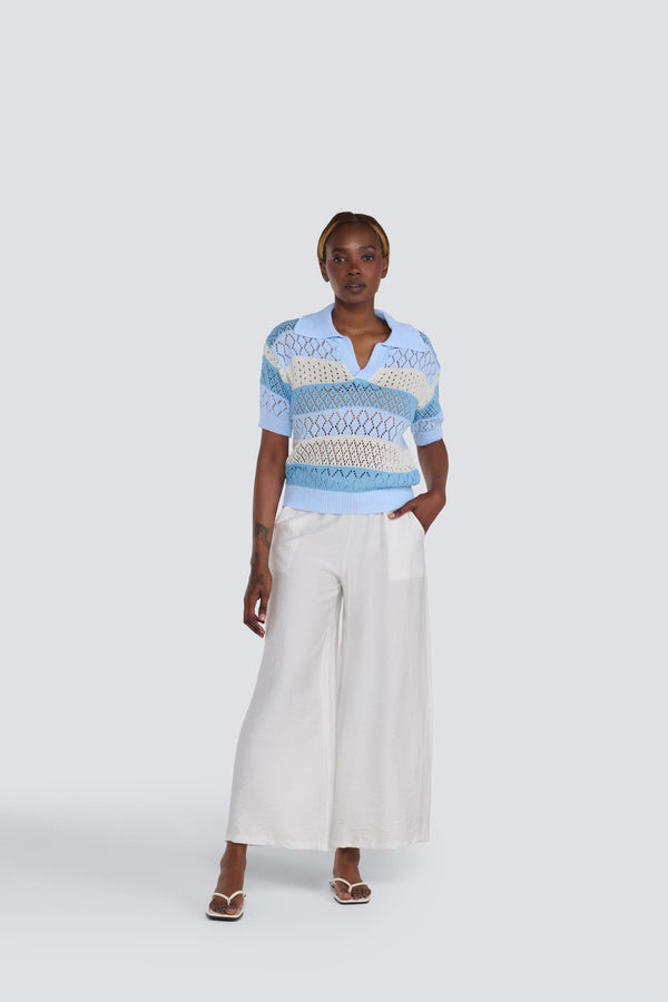 Relaxed Drawstring Pant I White
